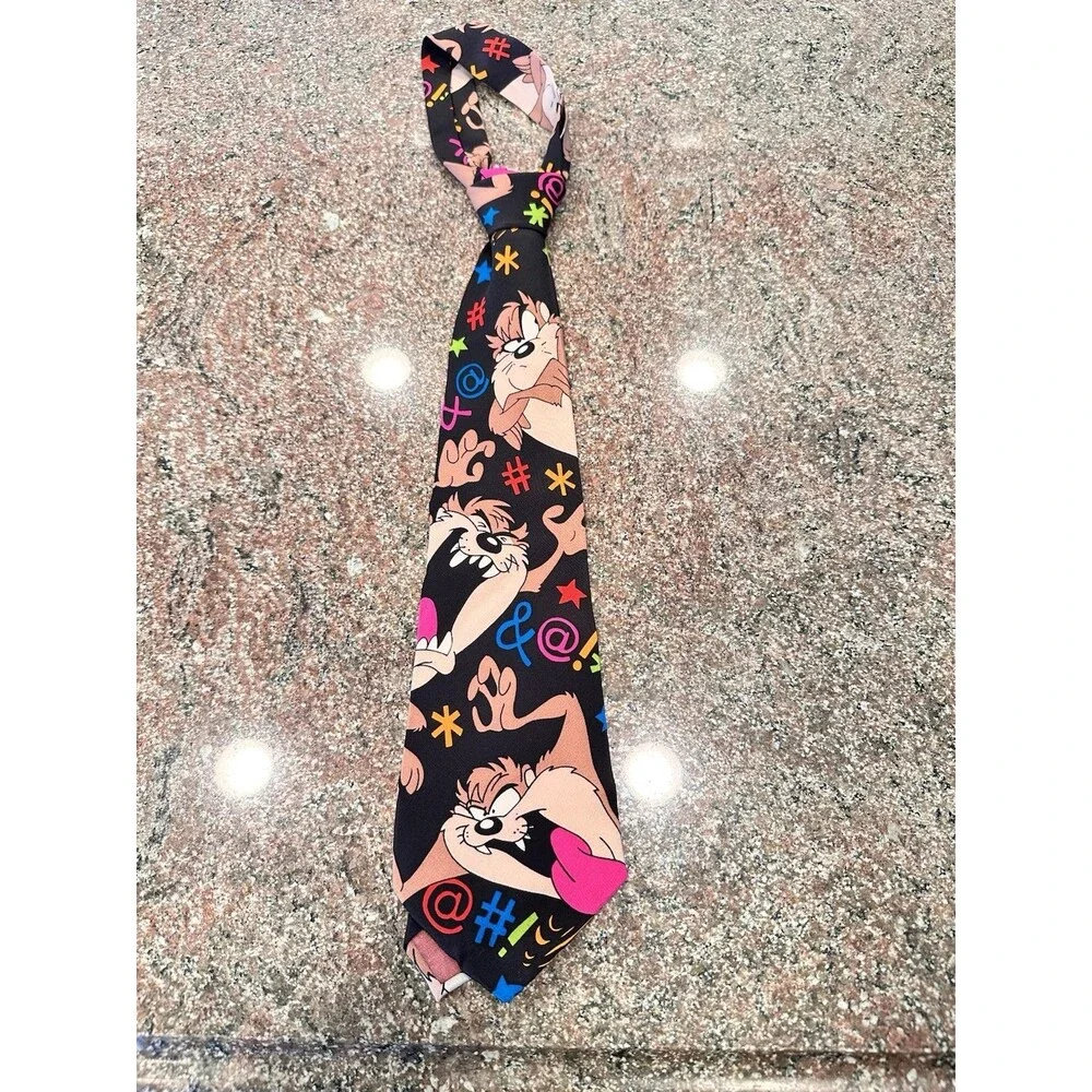 RARE 1993 Warner‎ Bros Looney Tunes Cartoon Character Neck Tie Vintage
